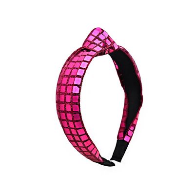 Pink Sequin Knotted Twist Headband for Women and Girls