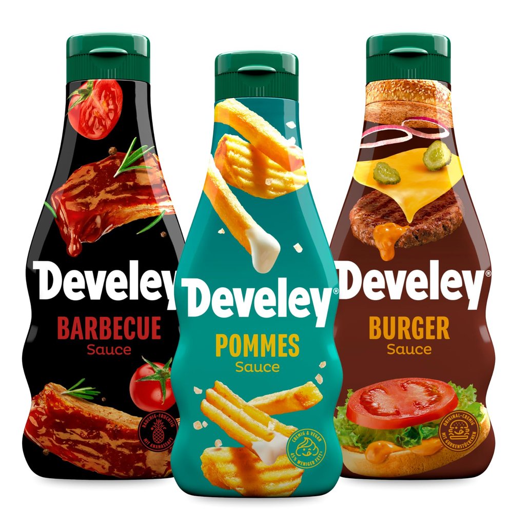 Develey Sauce Set, 3 x 250 ml Squeeze Bottles