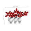 Bridal Hair Combs, 2-Pack with Flowers, Zinc Alloy and Rhinestones, Red view 2