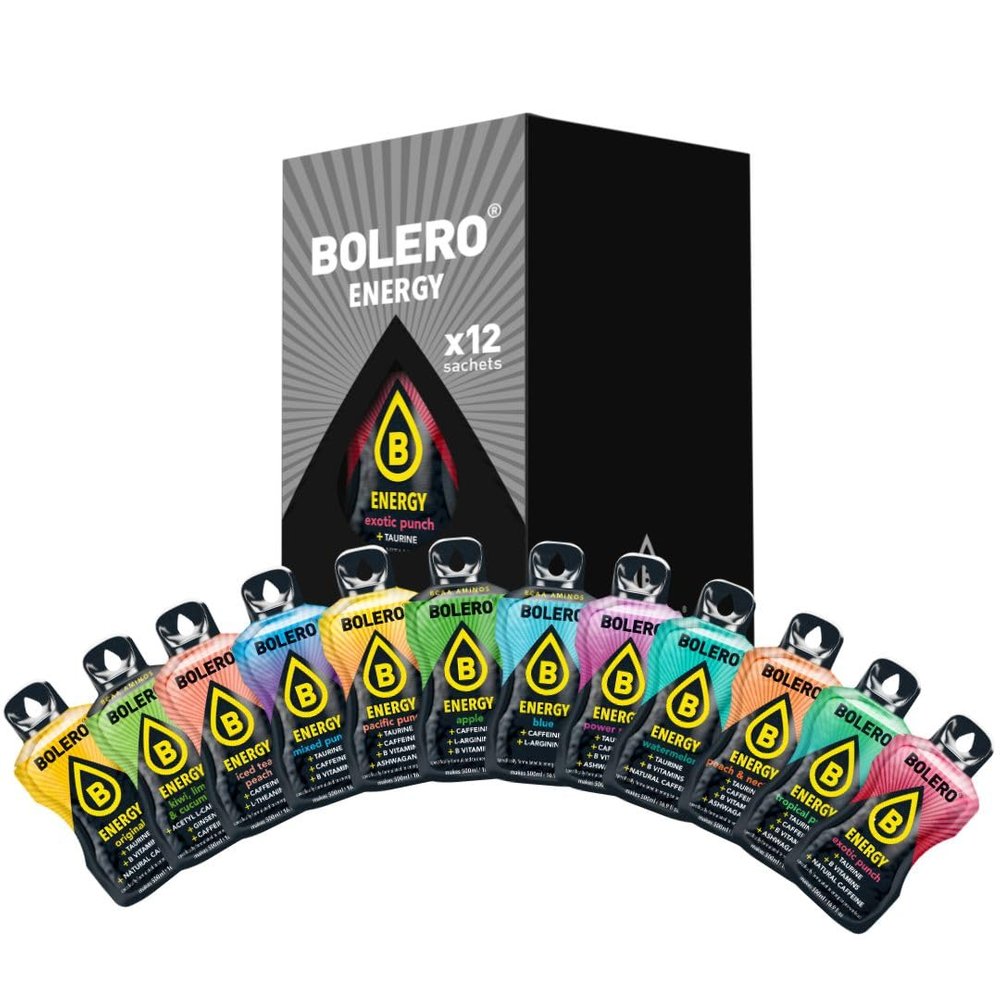 Bolero Energy Mix 14 g x 12 Sachets | Sugar-Free Powdered Drink | Vegan & Gluten-Free | For Active Lifestyles
