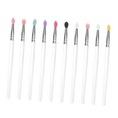 BATHVEVE 10-Piece Silicone Makeup Brush Set for Eyeshadow and Lips, Safe and Powder-Free