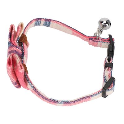 Acouto Cute Bowtie Cat Collar Plaid with Bell