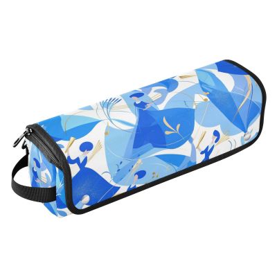 Hair Tools Travel Bag with Heat-Resistant Mat, Blue Cartoon Dancer