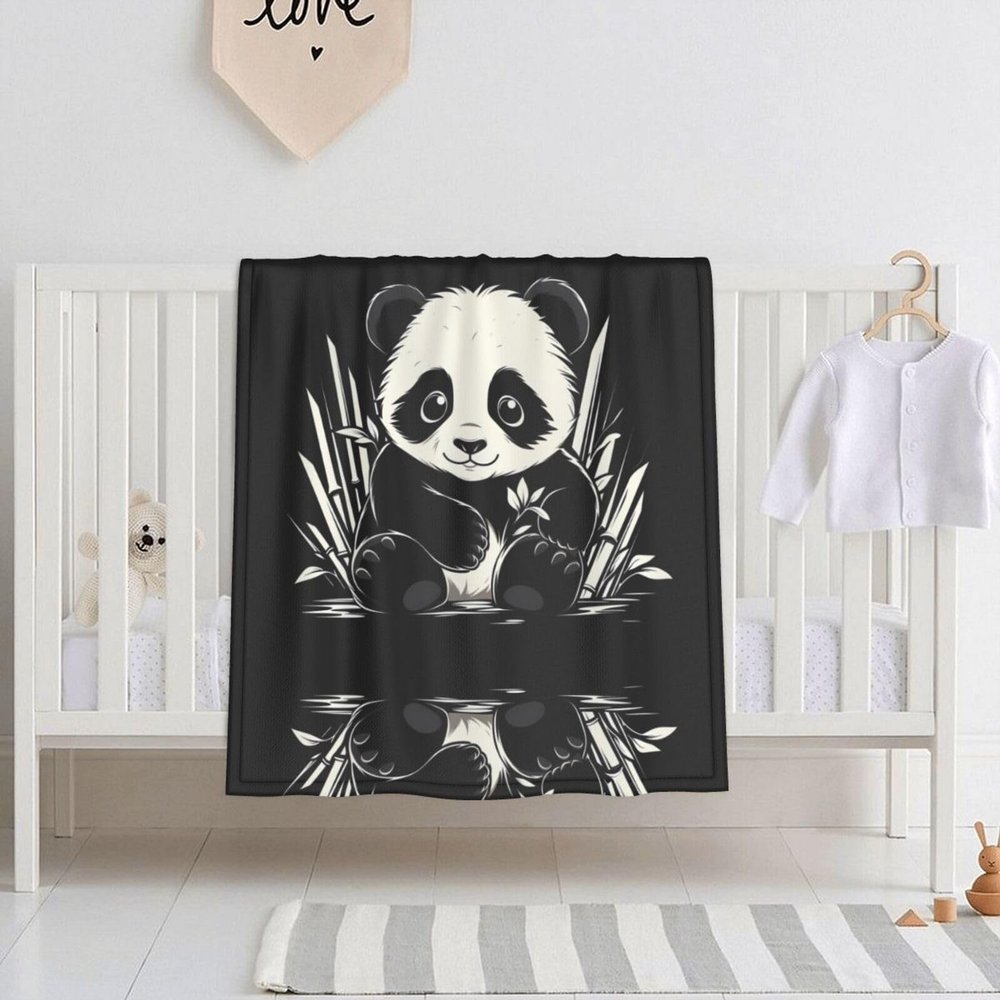 Panda with Flower Baby Blanket (30 x 40 in.)