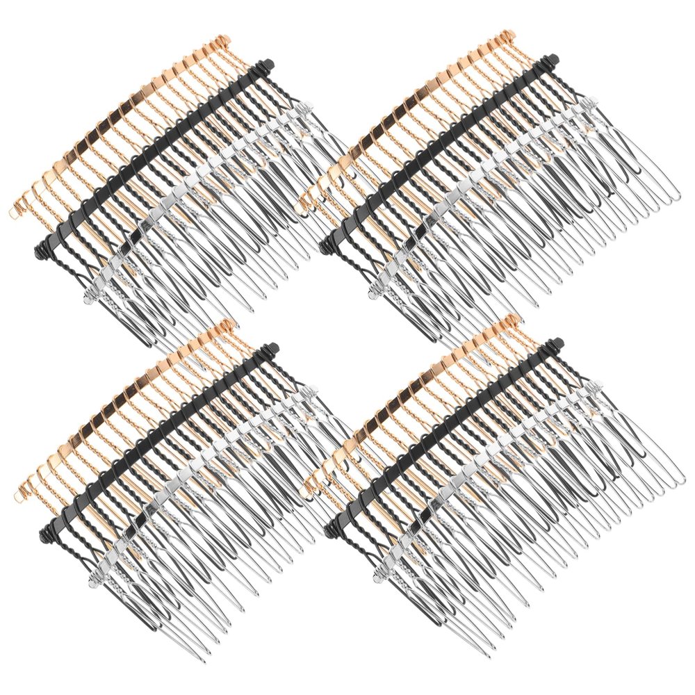 20-Tooth Metal Hair Comb for Weddings and Evening Wear