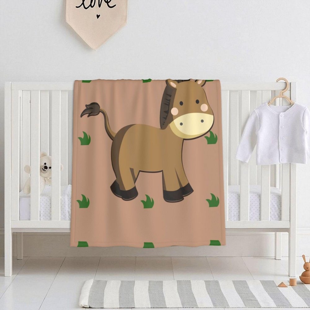 WZYCWB Cartoon Donkey Baby Blanket (30 x 40 in.) – Super-Soft, Breathable Wrap Blanket