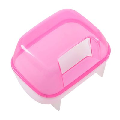 Pesfehhy R Small Hamster Bathing Sand Cage 10 x 7 x 7 cm - Pink