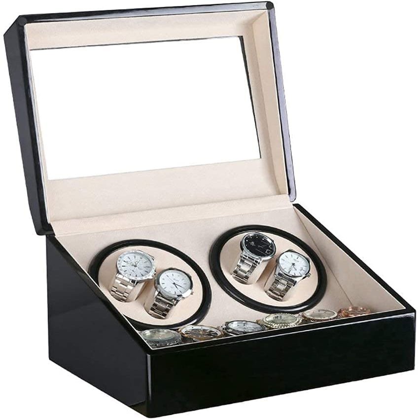 KANBUN Automatic Watch Winder, 4+6 Mechanical Black Box