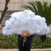 130 cm Large Ostrich Feather Fan, Foldable, Left Hand, White view 1
