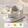 lisutupode Baby Bath Seat 39.5 x 28.6 x 16.5 cm, Gray, with 4 Suction Cups and Cushion view 2