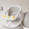 lisutupode Baby Bath Seat 39.5 x 28.6 x 16.5 cm, Gray, with 4 Suction Cups and Cushion view 3