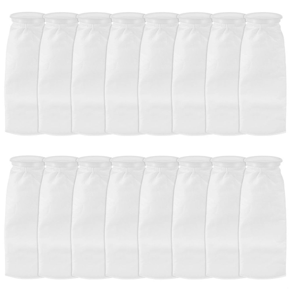 Aquarium Filter Socks, Ring Design, 10.2 x 38.1 cm, 200 Micron, 16-Pack