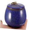 ibasenice Ceramic Memorial Urn for Pet Ashes, 150 ml, Blue, Compact view 3
