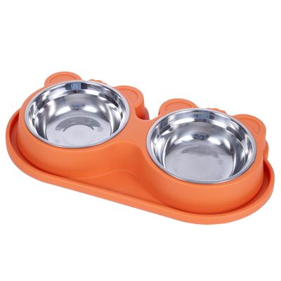 2-in-1 Dog Feeding Station for Food and Water, Double Bowl with Removable Bowls, Leakproof