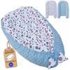 Leanbe Baby Nest 90 x 50 cm for Newborns, Cotton & Polyester, Blue/Sailboats view 1