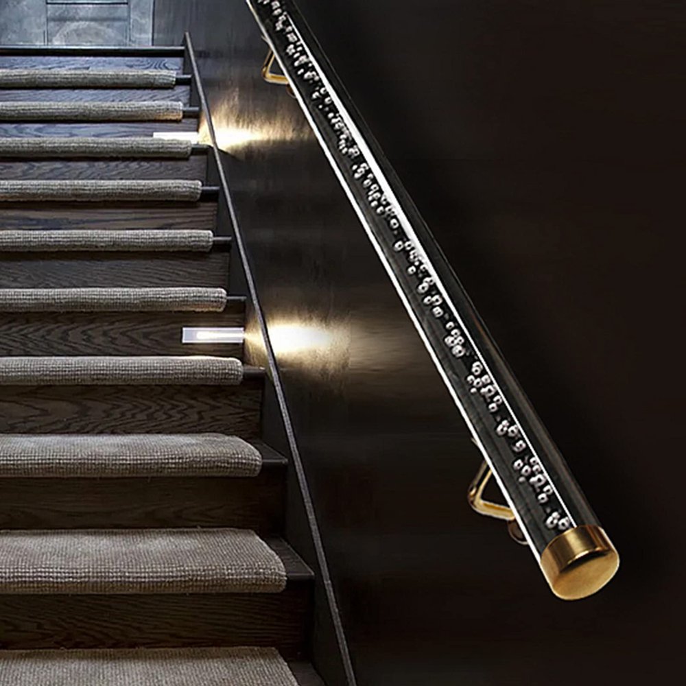 Transparent Acrylic Stair Railing Wall Mount for Hallways, Attics, Porches, and Stairs