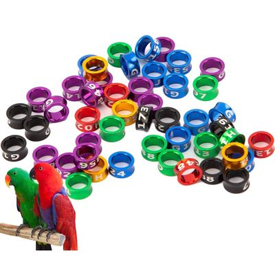 HJHLYJQBF 100-Piece Mixed-Color 8.0 mm Aluminum Bird Bands, Closed Rings