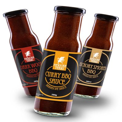 BBQ Sauce Set, 3 x 250 ml: Whisky Barrel Smoke, Hickory & Curry
