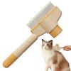 Dog Grooming Comb | Self-Cleaning Pet Massage Brush - Dog Hair Removal Comb for Coat Care view 1