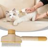 Dog Grooming Comb | Self-Cleaning Pet Massage Brush - Dog Hair Removal Comb for Coat Care view 3