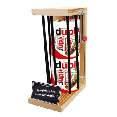 Personalized 40th Birthday Gift Idea – “Iron Reserve” Metal Cage with duplo Chocolate Bars (20 x 18.2 g), incl. Note – Gift for a 40th Birthday