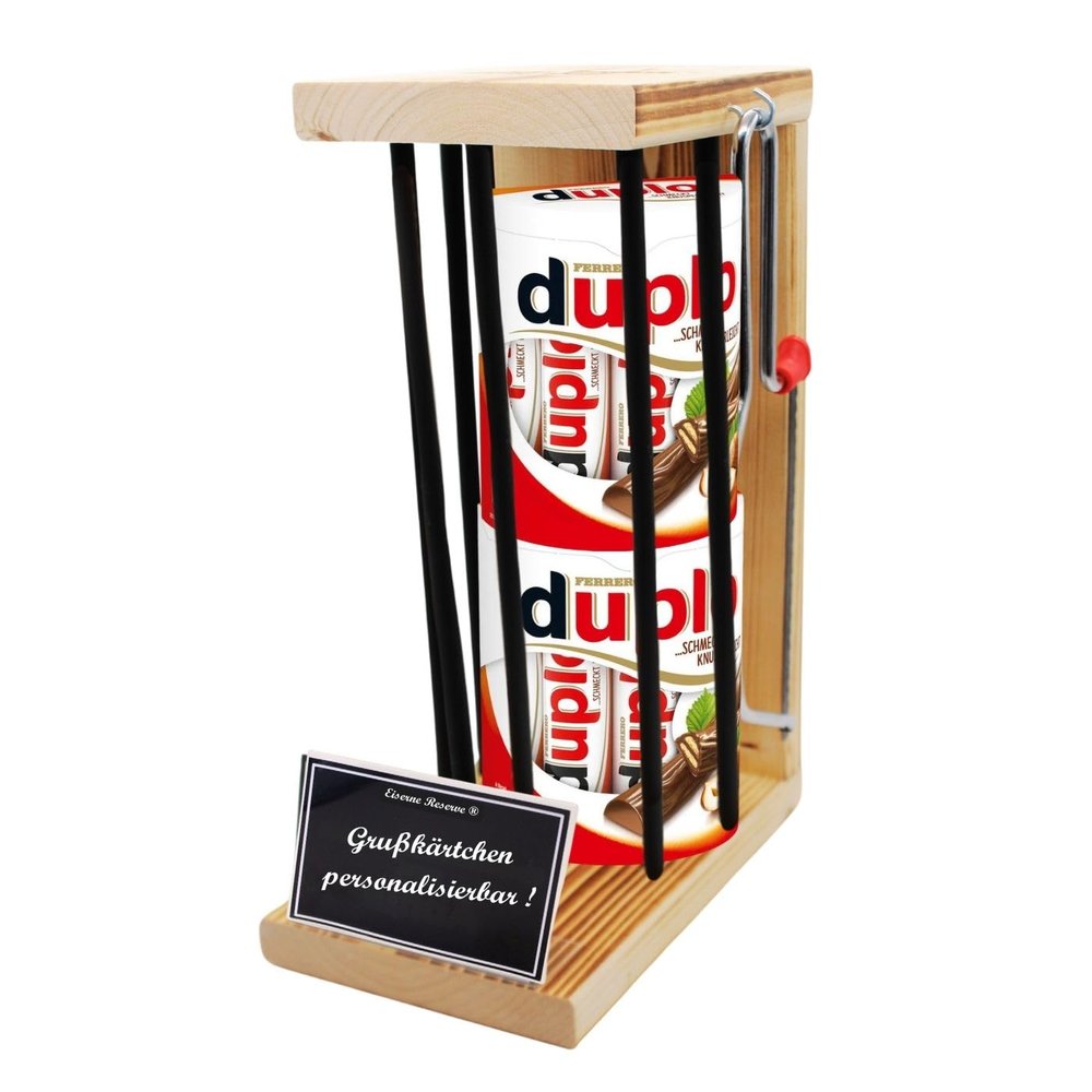 Personalized 40th Birthday Gift Idea – “Iron Reserve” Metal Cage with duplo Chocolate Bars (20 x 18.2 g), incl. Note – Gift for a 40th Birthday