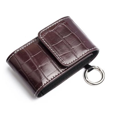 OATIPHO Brown Leather Case for Blood Oximeter, Compact Portable Protective Storage Bag