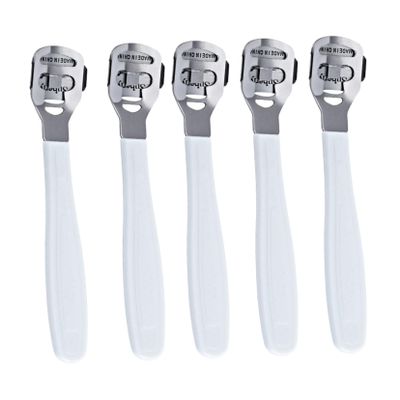 Foot Callus Remover, 5-Piece Set, Stainless Steel and Plastic, White