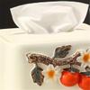 XUJUAN-0227 Ceramic Tissue Box with Organizer, Persimmon Pattern, Decorative Tissue Holder view 3