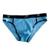 ASNAT Sexy Latex Rubber Men's Briefs, Green and Black, XS view 2