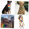 ibasenice Triangular Dog Bandana in Rainbow Colors view 3