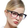 OCCI CHIARI Women's Fashion Reading Glasses +4.0, Large Square Frame, Purple 400 view 3