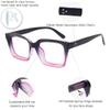OCCI CHIARI Women's Fashion Reading Glasses +4.0, Large Square Frame, Purple 400 view 4