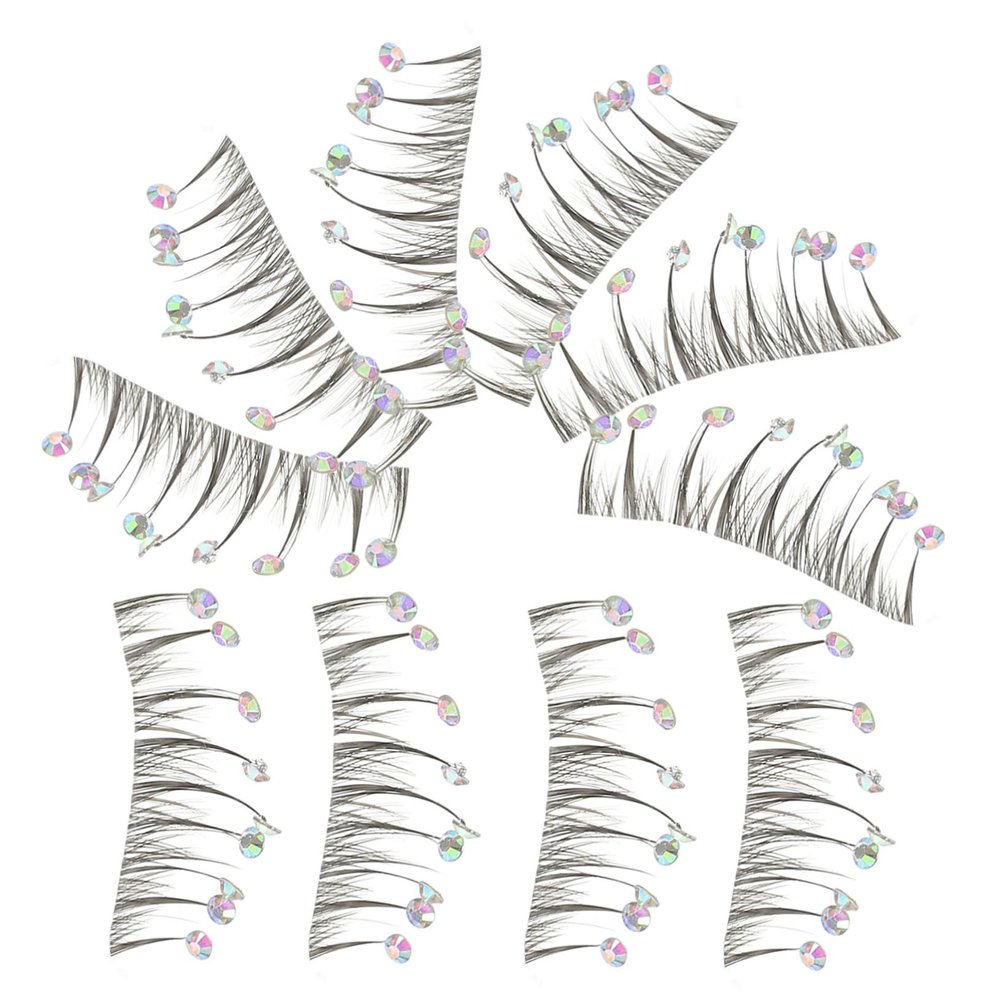 BESTYASH 10-Piece False Eyelashes with Rhinestones