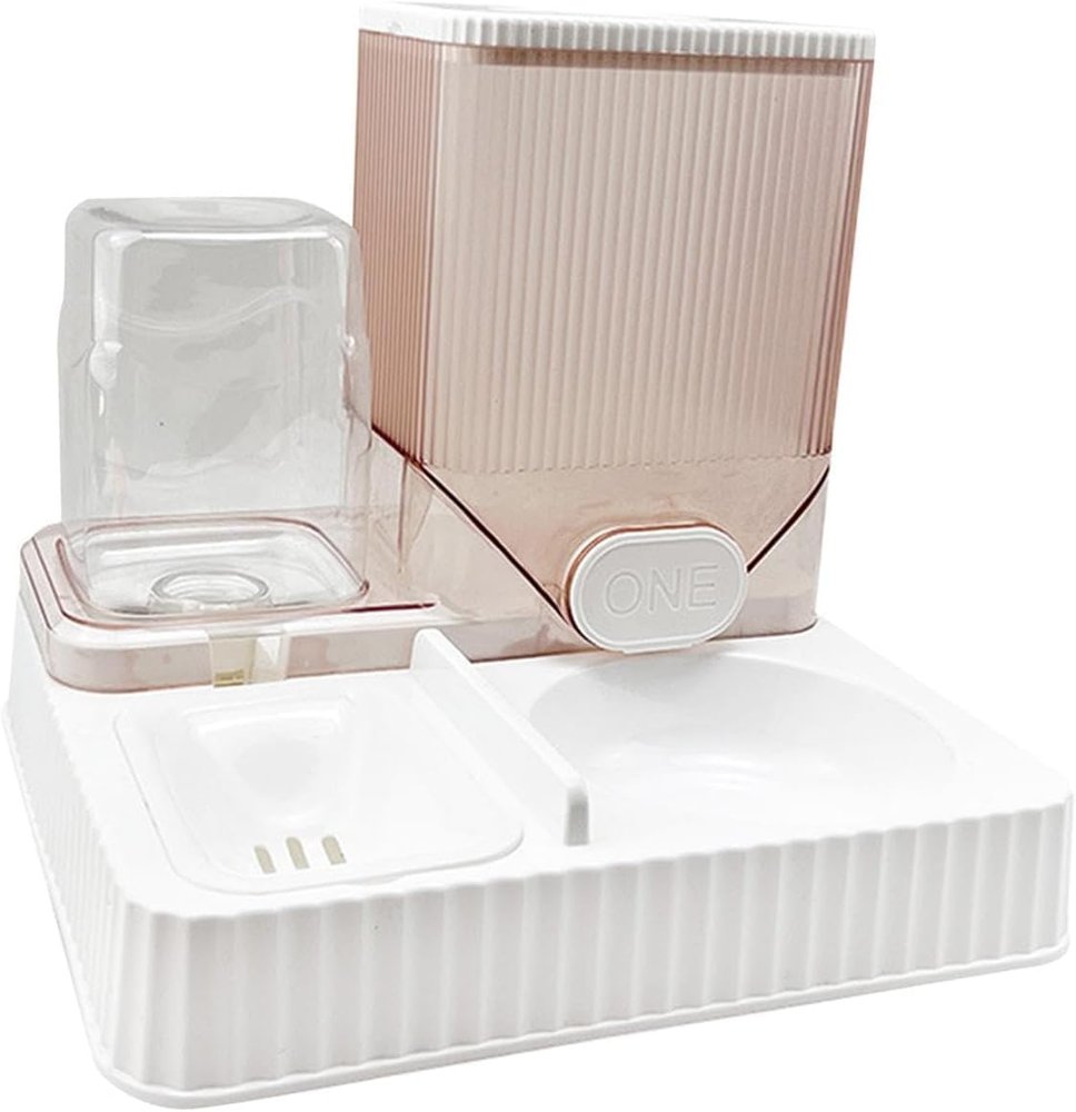 Gcljlmy Automatic Cat Waterer and Pet Feeder, Large Capacity for Dogs, Rabbits, Cats, and Small Animals (White, Without Bowl)