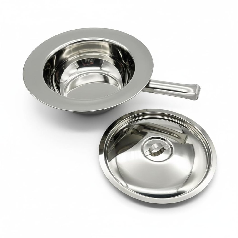 HaseMed Stainless Steel Bedpan with Lid, 31 cm, 1 pc