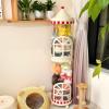 LUFOFOX Stuffed Animal Storage Tube with Door, Castle Style, 2-Tier view 4