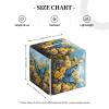 Mexpekil Square Tissue Box Cover, PU Leather, Waterproof, Blue Butterfly and Yellow Flower view 3