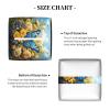Mexpekil Square Tissue Box Cover, PU Leather, Waterproof, Blue Butterfly and Yellow Flower view 4
