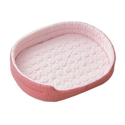 HIKOO DAILY Pet Cooling Mat, Breathable, Washable Cat Bed, Silk Sleep Mat, All Seasons, Pink, S