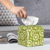Mexpekil Square Tissue Box Cover, PU Leather, Waterproof Cube Organizer for Home, Car, and Office (Kiwi Fruit, Green Fruit) view 2