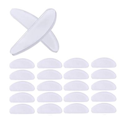 HIKOO DAILY Invisible, Non-Slip Silicone Nose Pads for Glasses, Self-Adhesive, Transparent, 20 Pieces