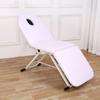 New Massage Table, Adjustable Chair for Beauty Salon, Tattoo Spa Facial Couch Bed with Stool - 3 Sections, White view 4