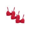 Guhmomh Women's Push-Up Underwire Bras, 3-Pack, Floral Lace with Bow Detail, Wine, Size L view 1