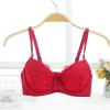 Guhmomh Women's Push-Up Underwire Bras, 3-Pack, Floral Lace with Bow Detail, Wine, Size L view 2