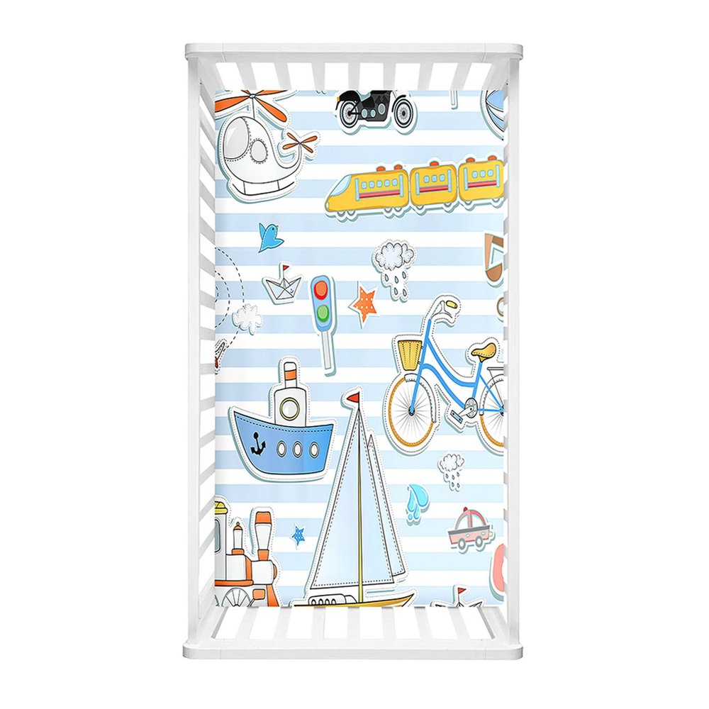 Odot Baby Fitted Sheet, Sailboat, 80 x 160 cm