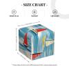 Mexpekil Square Tissue Box Cover, PU Leather, Waterproof, Cube-Shaped, Sailboat Pattern view 3