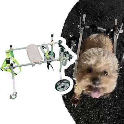 Pet Wheelchair with Adjustable Leg Support, 4-Wheel Dog Mobility Aid, Size S