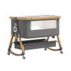 GLOKID 3-in-1 Baby Bedside Crib & Travel Cot with Wheels, 6-Level Height Adjustment, Cradle Mode, Adjustable Mattress Incline (Gold Gray) view 1