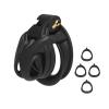 3D-Printed Resin Chastity Cage with 4 Wider Rings and Locks, Small view 1